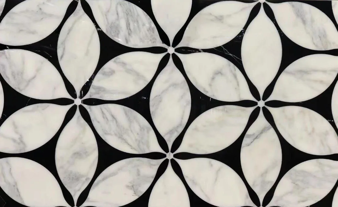 Black and White Marble Inlay stone sample
