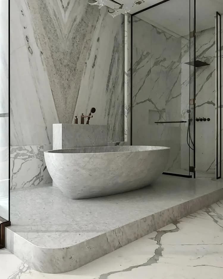 Calacatta White Marble stone sample