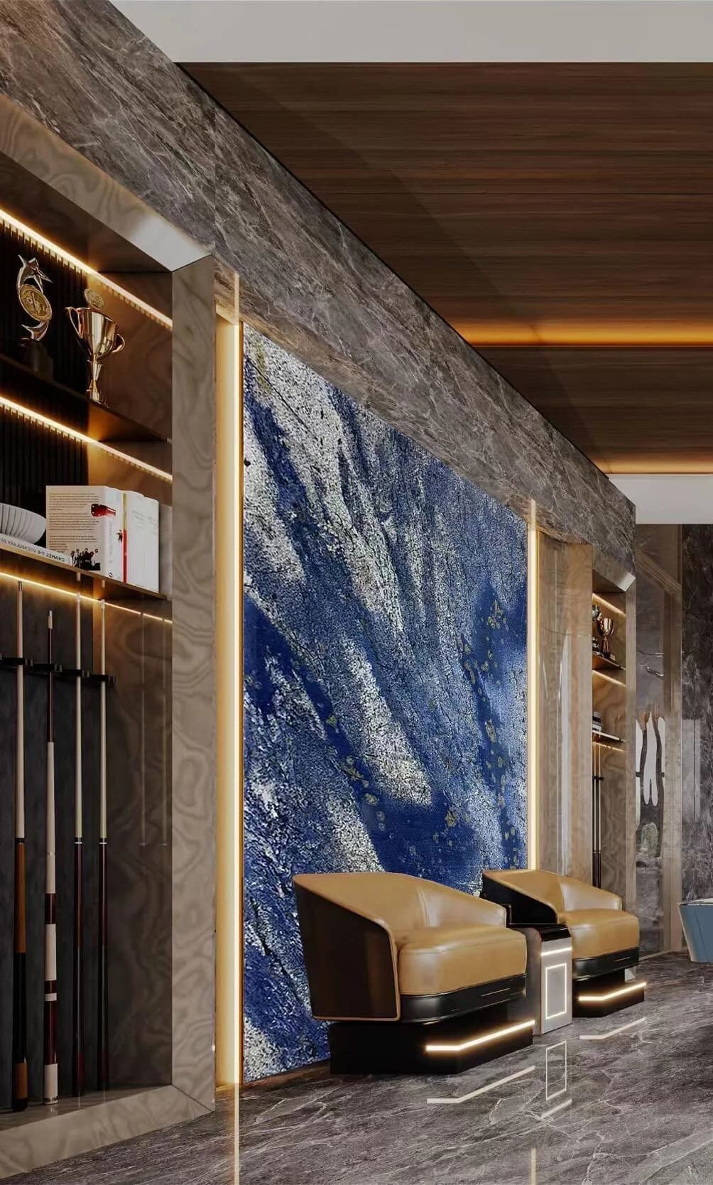 Dream Blue Marble stone sample