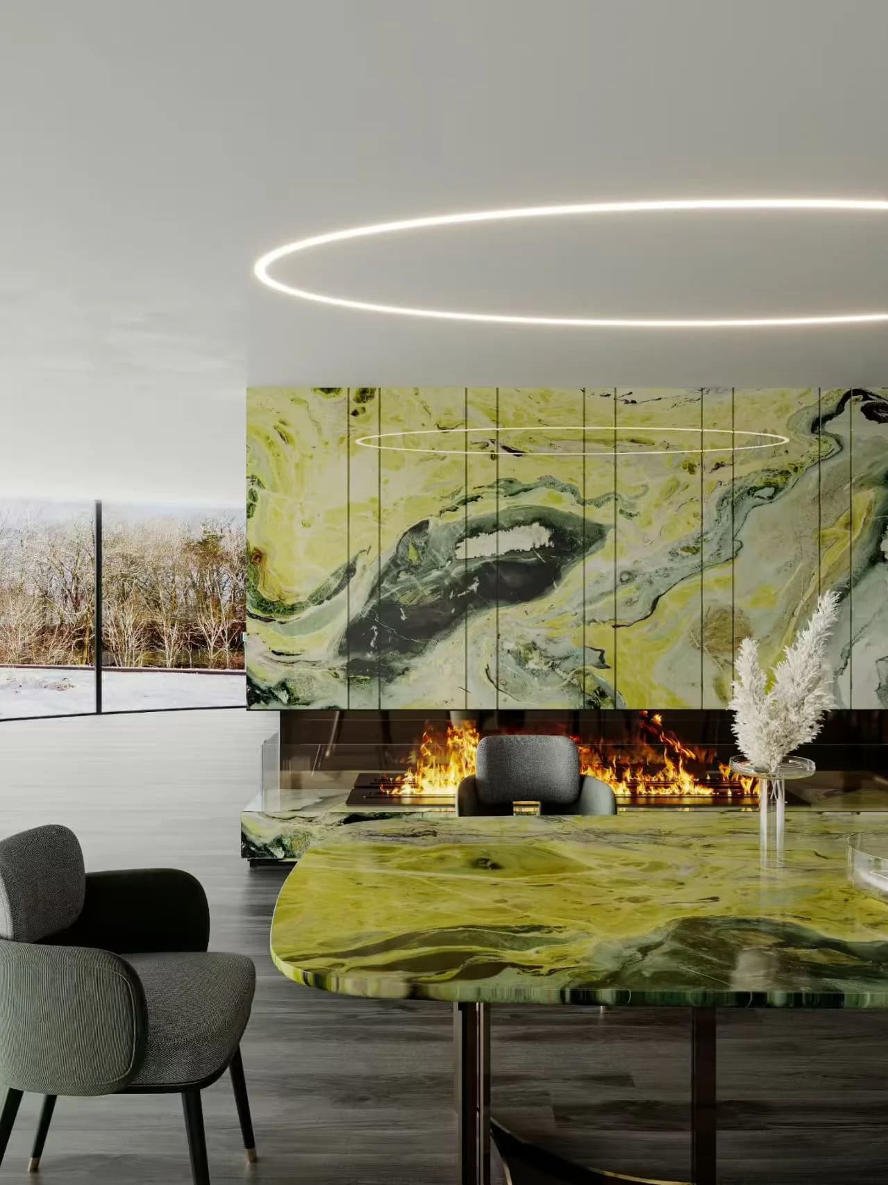 Shangri-La Green Marble stone sample